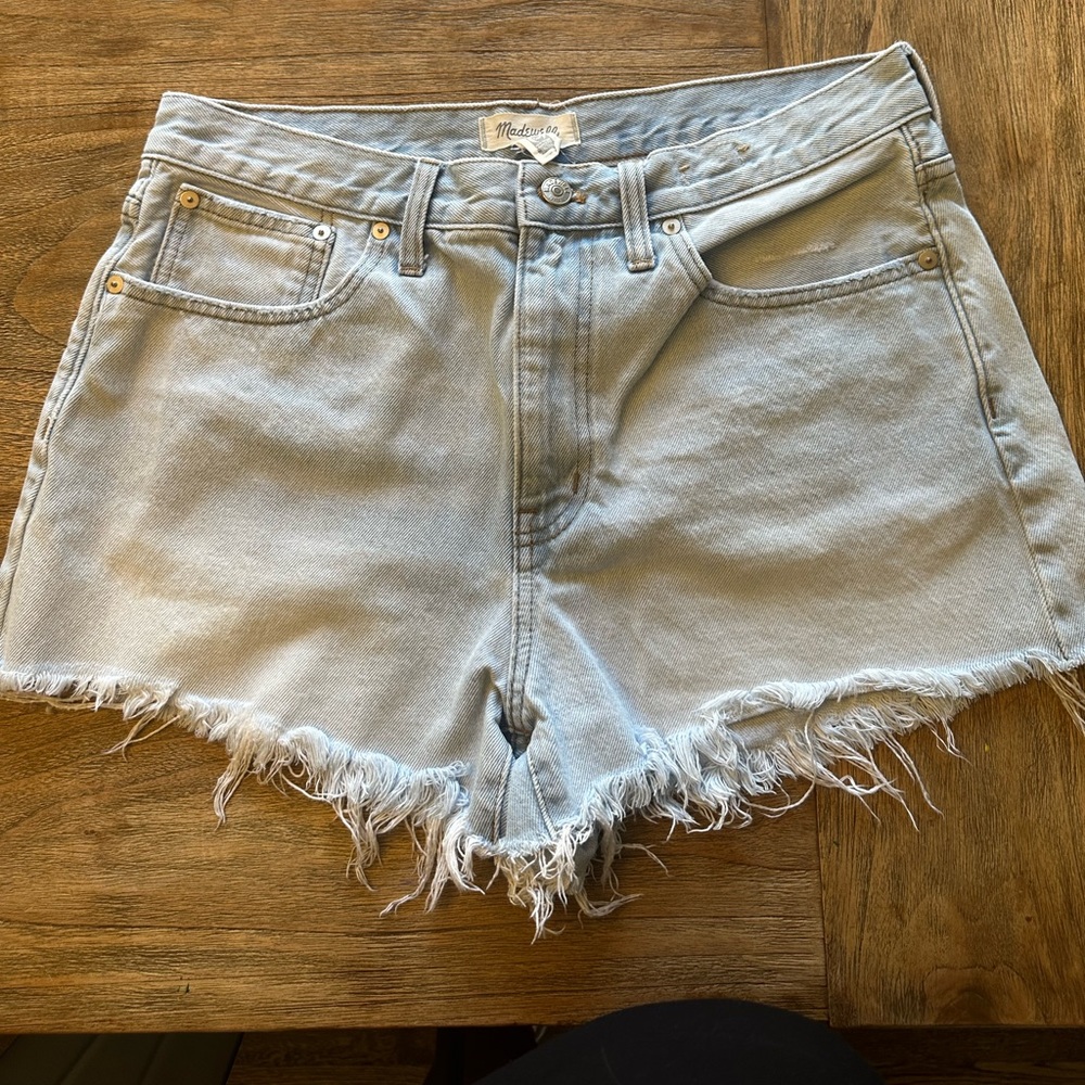 Madewell Relaxed Cut Off Denim Shorts Zip Fly 3” Inseam Size 29